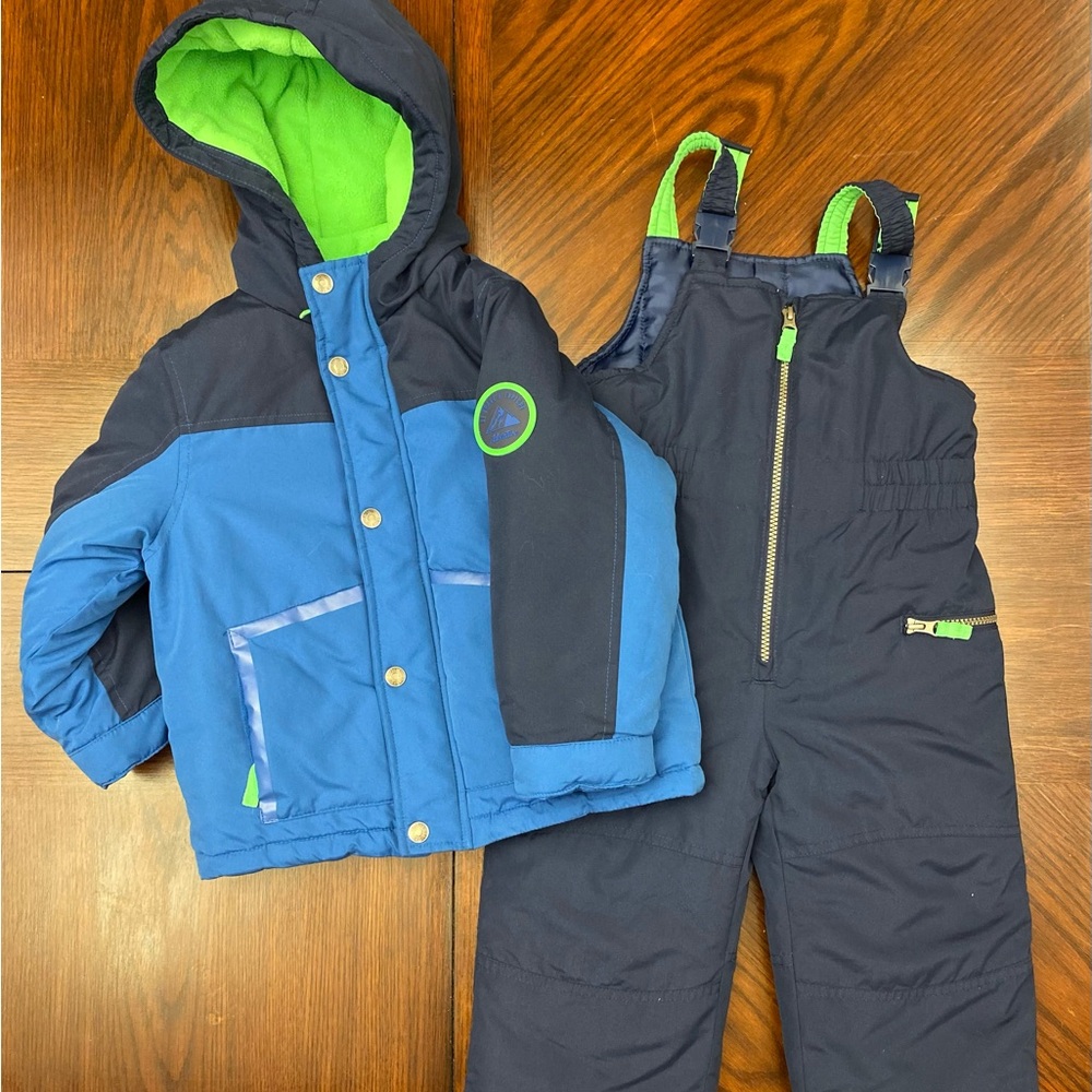 Carter’s Boys 4T Winter Coat & Snow Bib Snowsuit Set – Blue/Navy